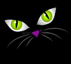 green and white cat's eyes on black background royalty photo - illustration stock image