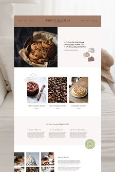 the website design is clean and ready to be used for food items, such as baked goods