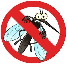 a sign with a cartoon mosquito in it