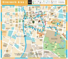 a map of riverwalk area in the city