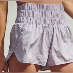 Free People Movement Way Home Shorts W Liner Moonlight Mauve L Nwot Yoga High-waisted Shorts With Pockets, Lightweight Summer Workout Bottoms, Lightweight Athleisure Bottoms For Spring, Way Home Shorts, Free People Shorts, White Halter Maxi Dress, The Way Home, Free People Movement, Elastic Waist Shorts