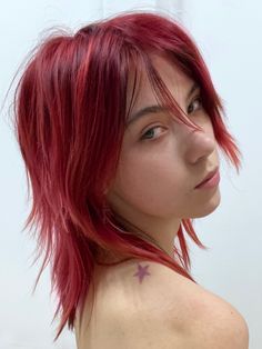 Dark Ginger Hair Short, How To Style Short Mullet, Dyed Pixie Cut, Dark Ginger Hair, Short Red Hair, Red Hair Woman, Dark Red Hair, Dyed Hair Inspiration, Fantasy Hair