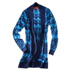 Missoni for Target Knit Long Sweater CardiganBlue VIA Chevron Sizing: Women Sizing with a Contemporary Fit Material: 78% acrylic, 22% nylon Stretchy Material Neckline Style: Open Sleeve Style: Long Sleeves , Ribbed Cuffs Closure Style: Pullover SKU:163835049249_0f226836-e2e4* Missoni Sweater, Long Sweater Cardigan, Long Open Cardigan, Long Knit Sweater, Long Knit Cardigan, Chenille Sweater, Blue Chevron, Open Cardigan Sweater, Long Knit