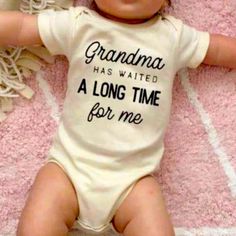 Grandma Had Waited A Long Time For Me Onesie First Grandbaby Announcement, Onsie Announcement Pregnancy, Grandma Onesies, Grandma Announcement, Onesies For Babies, Creative Pregnancy Announcement, Fun Baby Announcement, Baby Announcement Pictures