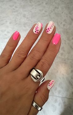 Quick Nail Designs, Everyday Nails, Polka Dot Nail Designs, Quick Nail Art, Quick Nail, Pink Nail Art, Dots Nails, Cute Gel Nails, Beauty Inspo