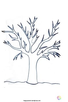 a drawing of a tree with no leaves