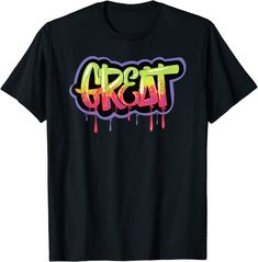 Amazon.com: Airbrush Graffiti Shirt Great Hip Hop 90s 80s T-Shirt : Clothing, Shoes & Jewelry Hip Hop Tee, Streetwear T Shirt, Uk Clothing, Urban Streetwear, 90s 80s, Street Culture, Graffiti Styles, Streetwear Tshirt