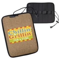 two bags with the words chillin'grillin for a cure on them