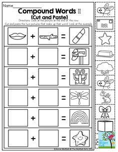 the worksheet for compound words and numbers to be used in this activity book