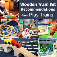 wooden train set with instructions and pictures for play trains