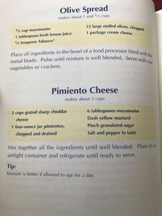 an open book with instructions on how to make pizzas and other things in it