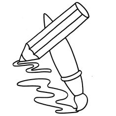 a black and white drawing of a pencil with melted liquid coming out of the bottom