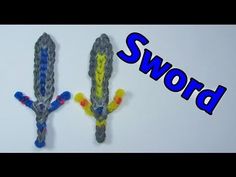 Rainbow Loom SWORD Charm: How To Design / Tutorial (DIY Mommy) Loom Band Animals, Rainbow Loom Characters, Diy Rainbow Loom Charms, Loom Tutorials, Fun Loom, Rainbow Loom Rubber Bands, Rubber Band Crafts