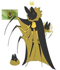 an image of a cartoon character dressed in yellow and black with two bugs on his back