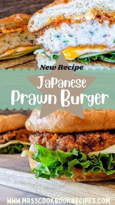 Prawn-Cutlet-Burger-Recipe Japanese Tartar Sauce Recipe, Meat Patty Recipe, Japanese Burger, Fish Burger Recipe, Crab Burger, Homemade Food Recipes