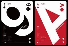 two playing cards with the same design on each card, one in red and one in white