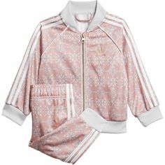 [FT9336] Kids Adidas Originals All Over Print Superstar Tracksuit WHY PURCHASE FROM US? Free shipping and free returns on all orders within the US Always 100% authentic We ship within 24 hours (not including weekends or holidays) All items ship from our facility in the US (New Jersey) All sizes are quoted in US sizes Your order will ship via USPS or UPS with a traceable tracking number 30 Day return policy Quick response to customer inquires High feedback score Ship all items in secure packaging International shipping offered via the eBay Global Ship Program Nike and Jordan brand products are not eligble for International Shipping FEATURES Style: FT9336 Color: Glow Pink/Light Grey Gender: Kids Regular fit Full zip jacket with ribbed bomber collar 100% recycled polyester tricot Two-piece tr Toddler Adidas, Adidas Set, Black Tracksuit, Adidas Baby, Number 30, Basketball Clothes, Adidas Joggers, Adidas Track Suit, Sweatsuit Set