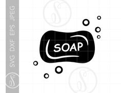 soap logo with bubbles on it and the word soap in white letters, surrounded by black circles