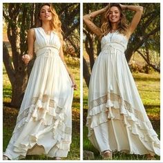 ShopEvelynne | Dresses | Most Beautiful Boho Long Tiered Smocked Tiered Maxi Dress With Lace Trim | Poshmark