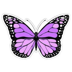 a purple butterfly with white dots on it's wings