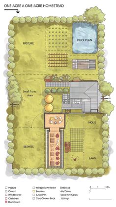 a plan for a house that is in the middle of an area with trees and bushes