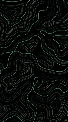 an abstract black and green background with wavy lines