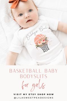 Daddy's Girl! This adorable basketball baby bodysuit is the ideal gift for a new parent who is a basketball lover! Perfect as a baby shower gift; as a baby announcement; a great addition to other gifts for the new parents, Christmas gift, and without saying, during the basketball season. And of course: you can always buy it “just because” – your baby girl’s cute introduction to your favorite sport, Basketball. This sweet baby bodysuit will sure be a hit with your fellow basketball lovers ♥