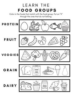 the food groups worksheet for kids to learn how to make their own foods