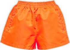 Sporty Orange Bottoms With Drawstring, Sporty Orange Shorts For Spring, Orange Athleisure Shorts For Spring, Orange Sporty Shorts For Summer, Sporty Orange Shorts For Summer, Casual Orange Shorts With Elastic Waistband, Orange Shorts With Pockets For Spring, Orange Beachwear Shorts With Elastic Waistband, Orange Beachwear Shorts For Spring