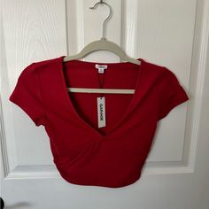 I’m Clearing Out My Closet For The New Year And This Is An Item I Don’t Wear. It’s In Perfect Condition, I Bought And Just Never Ended Up Wearing. ** Questions And Comments Welcome !! ** Price Negotiable :) Red V-neck Crop Top For Spring, Red Fitted V-neck Crop Top, Trendy Red V-neck Crop Top, Spring Red V-neck Crop Top, Freshman Year, Red Top, V Neck Tops, My Closet, Wear It