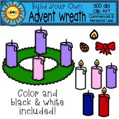 Advent Crown, Wreath Clip Art, Kids Pages, Advent Wreath, Designer Candles, Png Format, Red Rose, Build Your Own, My Images