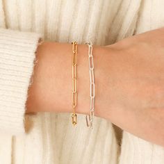 This gold paperclip chain bracelet is a great addition to your everyday jewelry collection! It will be your new go-to statement bracelet. Wear this gold bracelet alone or stack with other chic bracelets. Pair with Laurent Necklace. Gold filled chain Link Size - 3.7 x 13.2 mm Lobster clasp Nickel-free Chic Paperclip Bracelet With Adjustable Oval Link, Chic Oval Link Chain Bracelet For Everyday, Chic Everyday Chain Bracelet With Solid Link, Chic Everyday Chain Bracelet With Oval Links, Chic Gold Oval Link Bracelet For Everyday, Chic Oval Link Gold Bracelet For Everyday, Chic Everyday Oval Link Chain Bracelet, Chic Everyday Bracelets With Delicate Chain, Everyday Chic Gold Link Bracelet