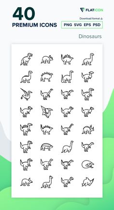 the dinosaur icons are shown in black and white