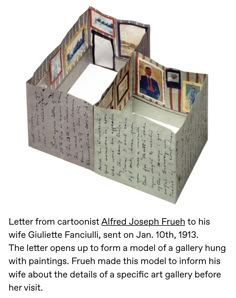 an origami box with writing and pictures on the inside is shown in this article