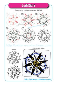 the instructions for how to make an embroidered snowflake with this step - by - step pattern