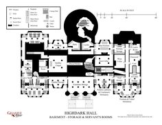 the floor plan for highdark hall, which is located in an old castle