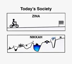 two signs with the words today's society and nikah