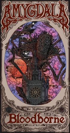 the poster for bloodborne's upcoming show is shown in red and purple