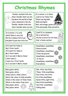 christmas rhymes worksheet for kids to practice their language and writing skills