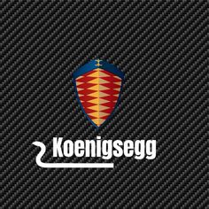 the logo for koenigsegg is shown on a black carbon fiber background