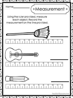 measurement worksheet for students to practice measuring