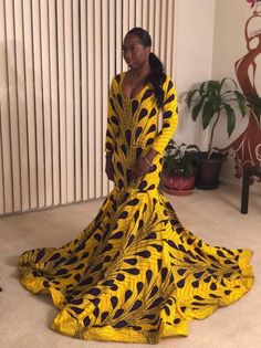 Traditional Fitted Floor-length Maxi Dress, Yellow Fitted Long Gown, Festive Floor-length Mermaid Dress, Fitted Yellow Maxi Gown, Yellow Fitted Maxi Gown, Festive Yellow Fitted Maxi Dress, Festive Fitted Yellow Maxi Dress, Maxi Dress Ankara, African Maxi Dress Ankara