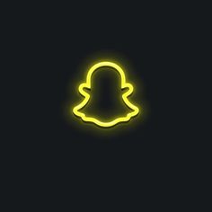 a neon yellow snap icon on a black background