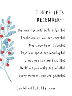 a card with the words, i hope this is december on it and an illustration of berries