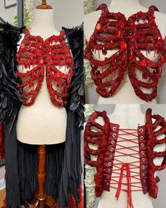 Diy Rib Cage, Ribcage Corset, Human Ribs, Corset Tutorial, Halloween Corset, Costume Disney, Fantasias Halloween, Floral Wire, Fantasy Fashion