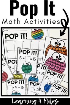 pop it math activities for the classroom to practice numbers and counting with owl themed pictures