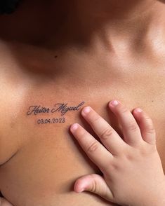 a close up of a person's chest with a tattoo on it that says future husband