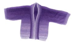 a purple sweater hanging on a white wall