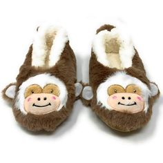 PRICES MAY VARY. Give your feet a break for chilly winter: Fabric upper with super soft Sherpa lining for warmth and comfort. These slippers are like walking on a cloud. Anti-Slip Slippers: Non-skid bottoms keep your kids steady, and they can be worn on-the-go, from laid-back days at home, to pajama parties, to quick strolls around the block. Advance Odor Protection Technology: Keeps your slippers fresh season after season. And they're also machine washable just in case Soft and Comfy Slippers: Monkey Slippers, Socks Funny, Monkey Face, Animal Slippers, Womens Sherpa, Comfy Slippers, Monkey Plush, Kids Slippers, Monkey Business