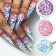 Nail Art Paillette, Sequin Accessories, Purple Mermaid, Sequin Decor, Nail Glitter, Manicures Designs, Body Harness